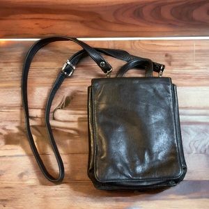 Wilsons Leather Pelle Studio Quality Double Compartment Crossbody Bag!